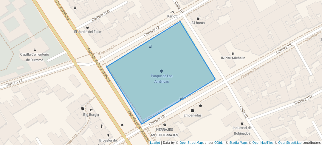 walking in Parque de Las Américas map in Duitama