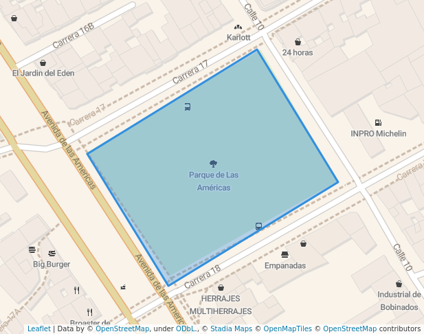 walking in Parque de Las Américas map in Duitama