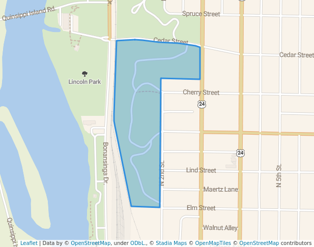 walking in Riverview Park map in Quincy