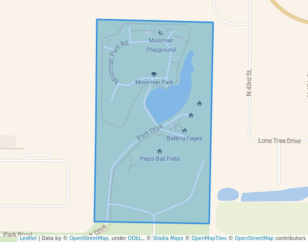 walking in Moorman Park map in Quincy