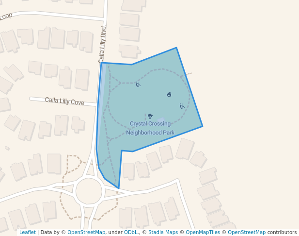 walking in Park map in Leander