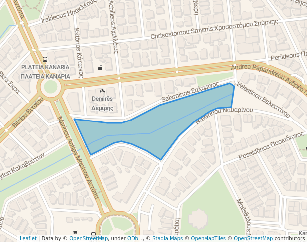 walking in Πάρκο Ναυαρίνου map in Ilioupoli