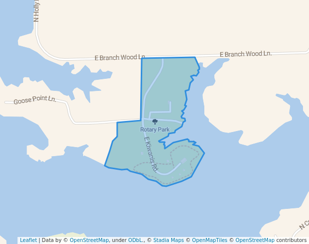 walking in Rotary Park map in Olney