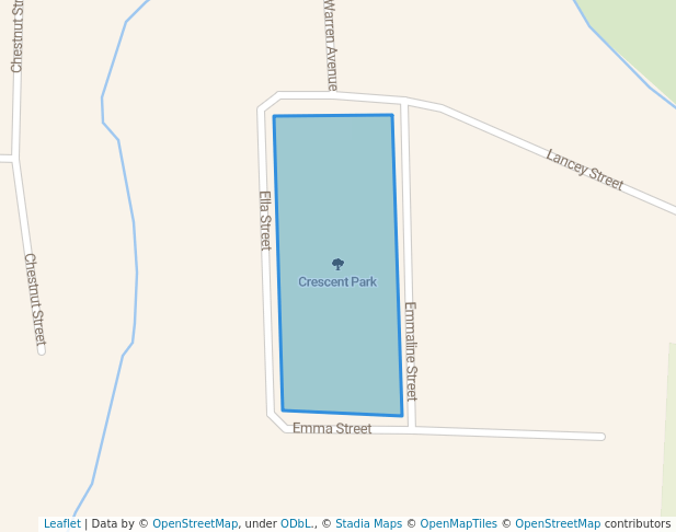 walking in Crescent Park map in Petrolia