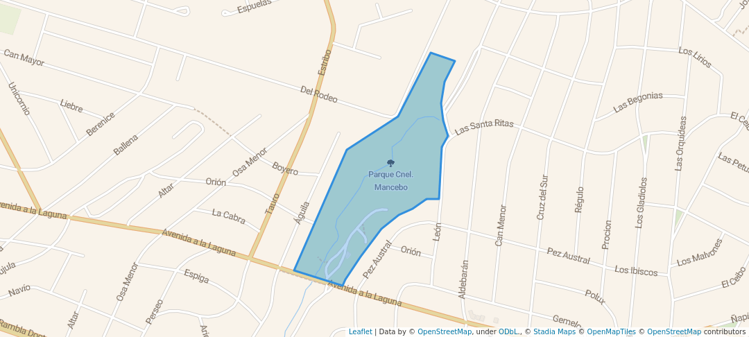 walking in Parque Cnel. Mancebo map in Maldonado