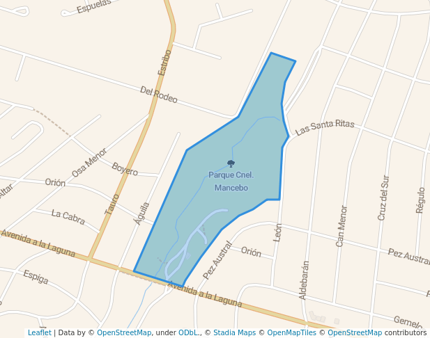 walking in Parque Cnel. Mancebo map in Maldonado