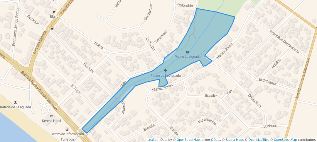 walking in Paseo de La Aguada map in Punta del Este