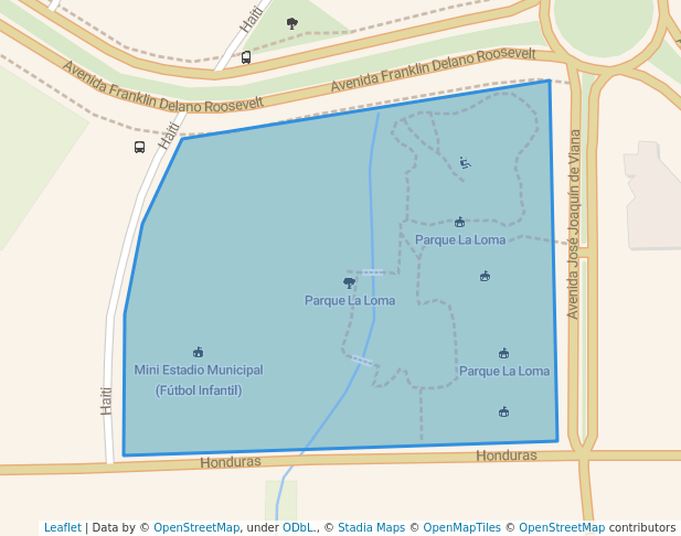 walking in Parque La Loma map in Maldonado