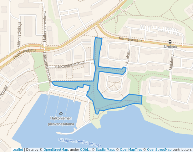 walking in Halkoniemenpuisto map in Tampere