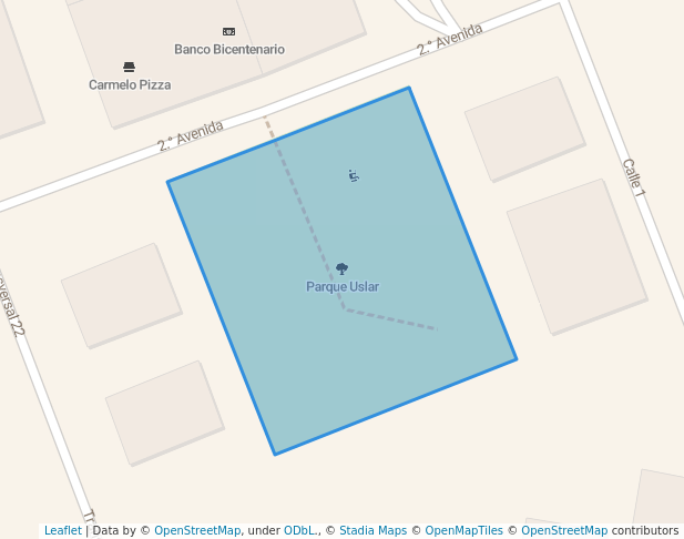 walking in Parque Uslar map in Caracas