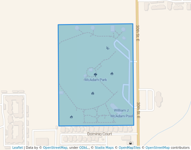 walking in McAdam Park map in Palmdale