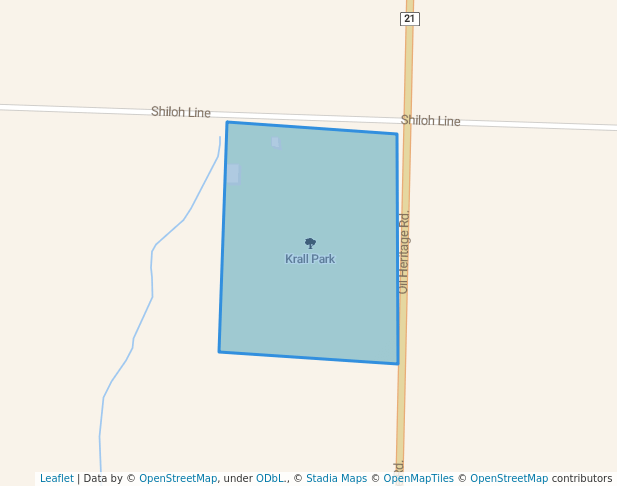 walking in Krall Park map in Oil Springs