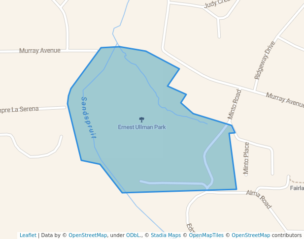 walking in Ernest Ullman Park map in Sandton