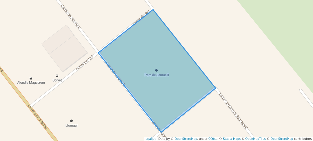 walking in Parc de Jaume II map in Alcúdia