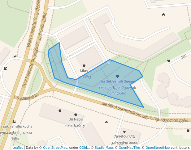 walking in Ilia Sukhishvili Square map in თბილისი