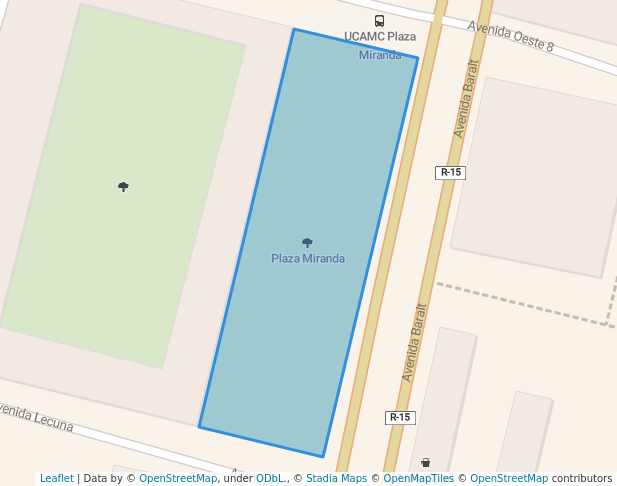 walking in Plaza Miranda map in Caracas