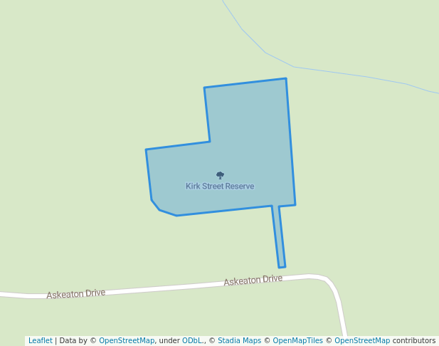 walking in Kirk Street Reserve map in Kaiapoi