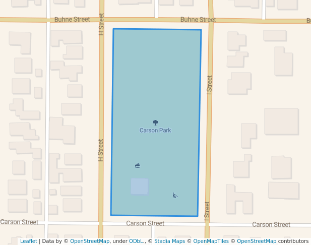 walking in Carson Park map in Eureka