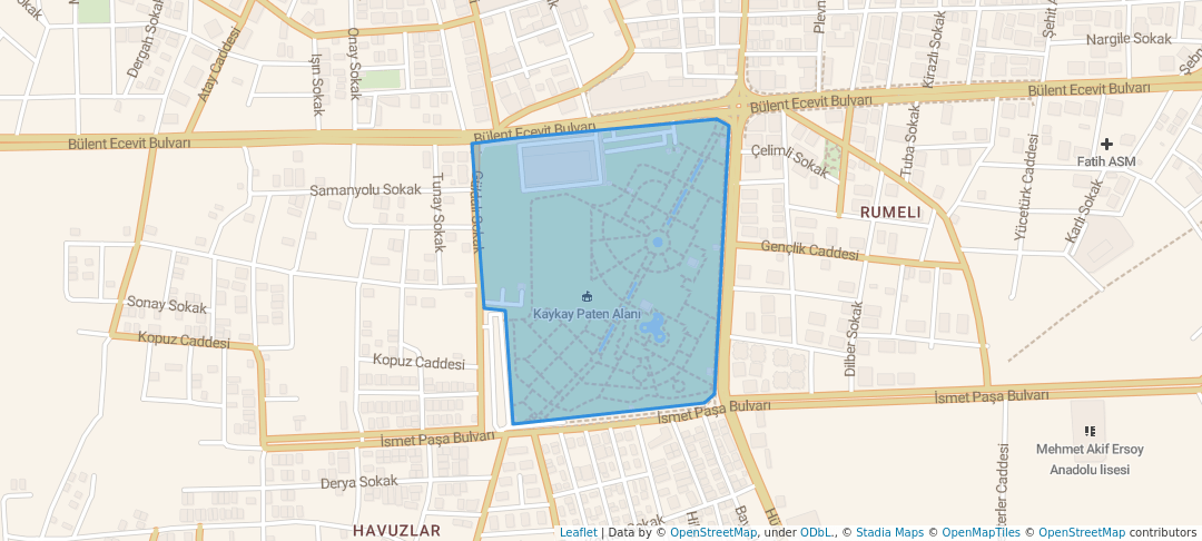 walking in Cumhuriyet Parkı map in Çorlu