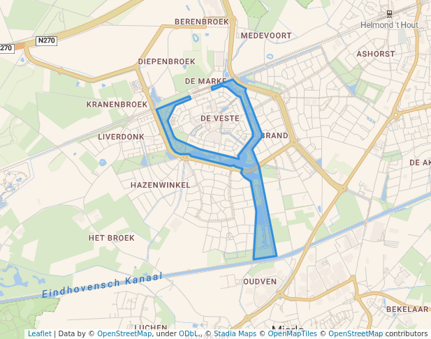 walking in Ecozone map in Helmond