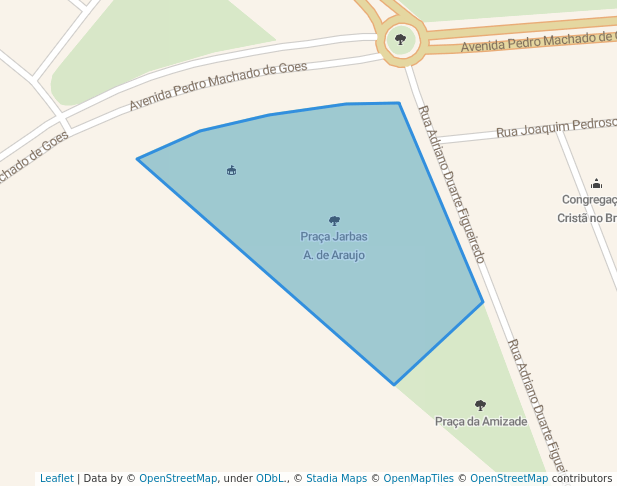 walking in Praça Jarbas A. de Araujo map in Rancharia