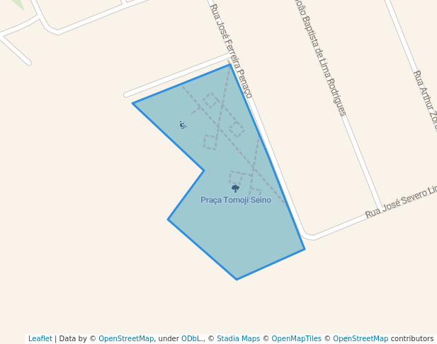 walking in Praça Tomoji Seino map in Rancharia