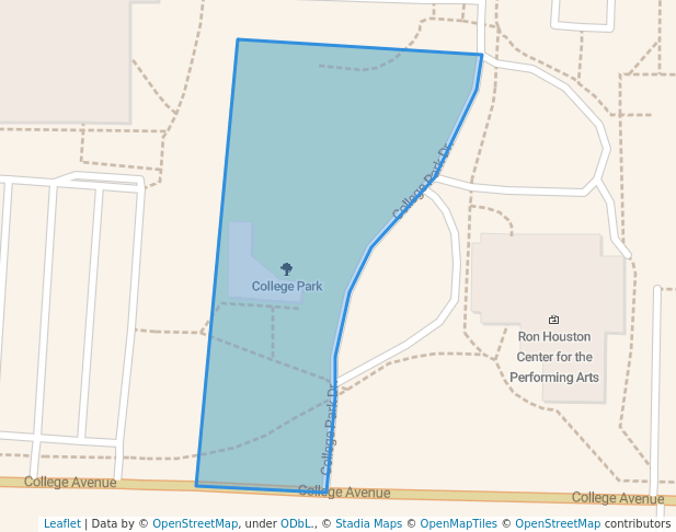 walking in College Park map in Maryville