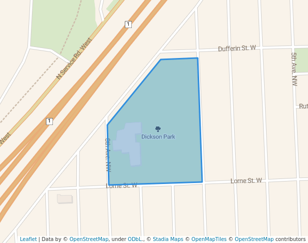 walking in Dickson Park map in Swift Current