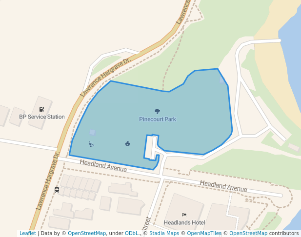 walking in Pinecourt Park map in Austinmer