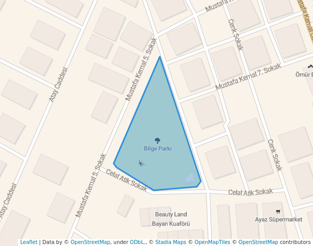 walking in Bilge Parkı map in Çorlu