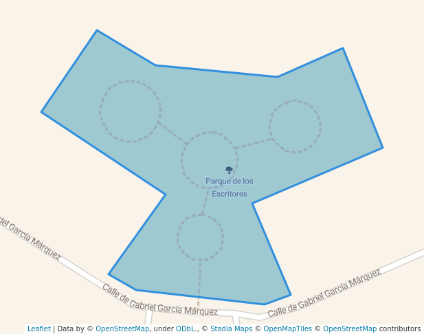 walking in Parque de los Escritores map in Parla