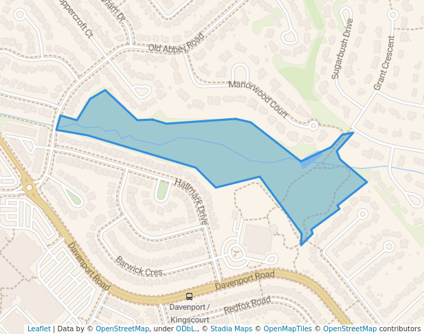 walking in Anndale map in Waterloo