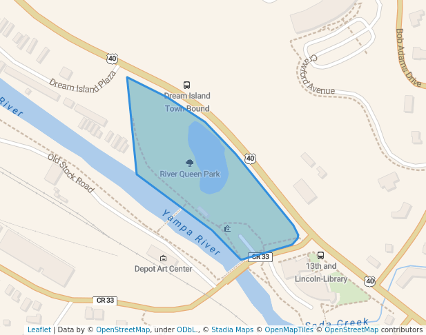 walking in River Queen Park map in Steamboat Springs