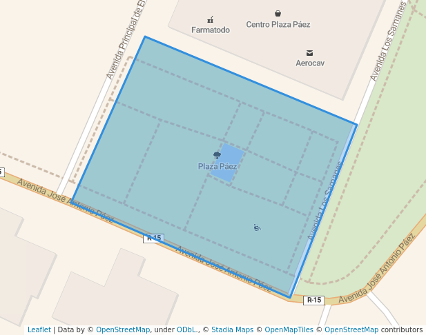 walking in Plaza Páez map in Caracas