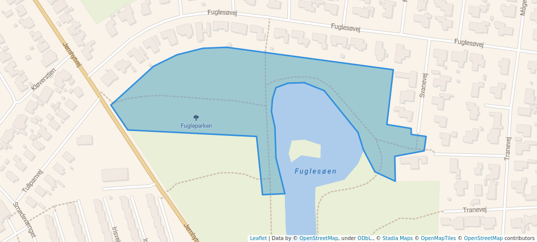 walking in Fugleparken map in Vojens