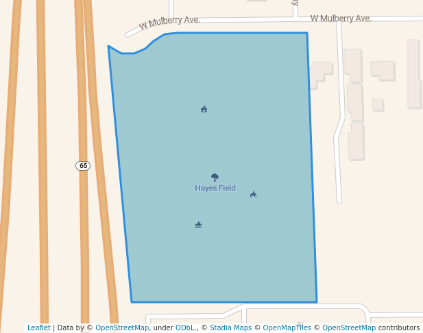 walking in Hayes Field map in Porterville