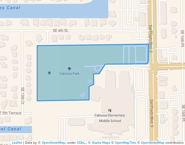 walking in Caloosa Park map in Cape Coral