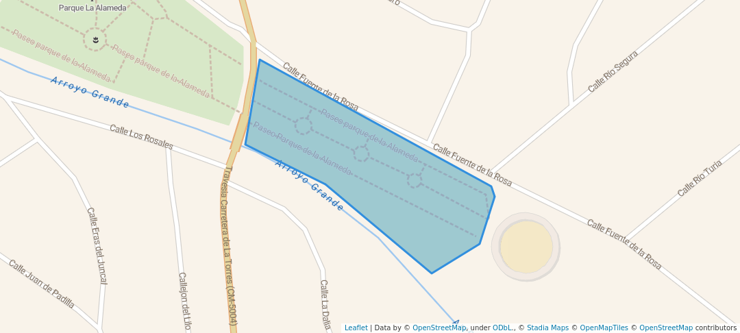 walking in Parque La Alameda map in Alameda de Méntrida