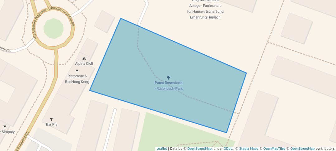 walking in Parco Rosenbach - Rosenbach-Park map in Bolzano