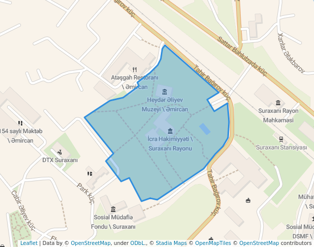 walking in Heydər Əliyev Parkı / Əmircan map in Bakıxanov qəsəbəsi