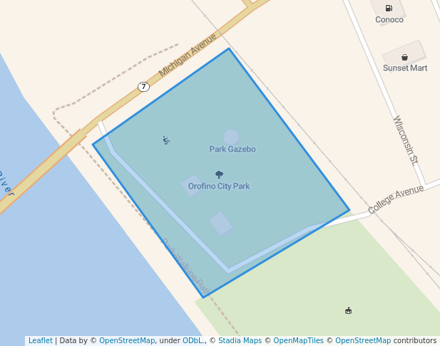 walking in Orofino City Park map in Orofino