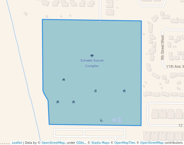 walking in Scheels Soccer Complex map in West Fargo