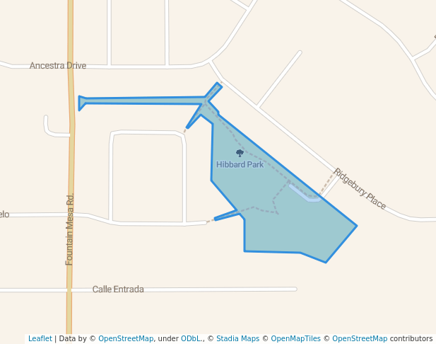 walking in Hibbard Park map in Fountain