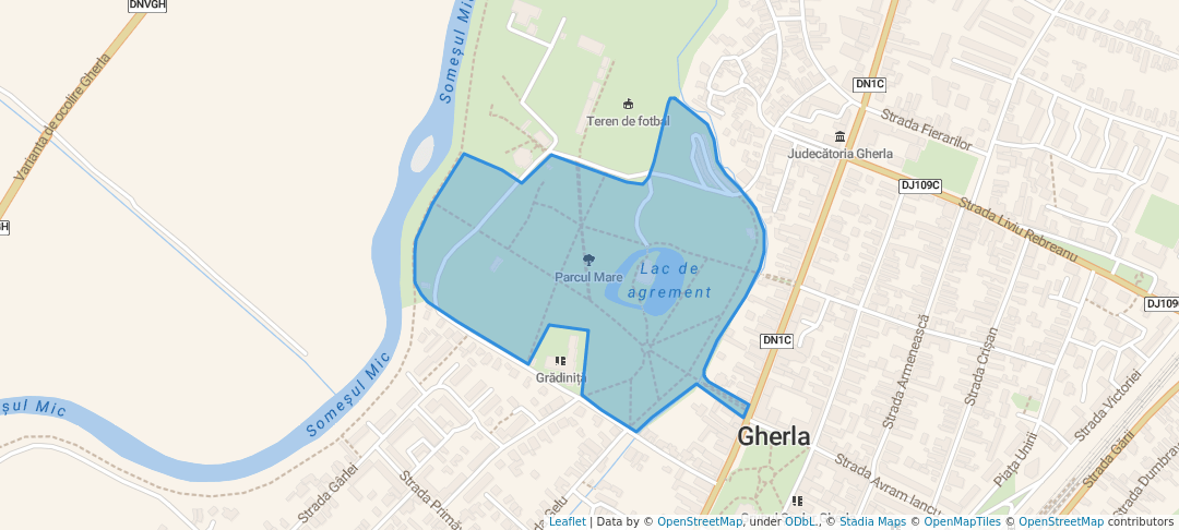 walking in Parcul Mare map in Gherla