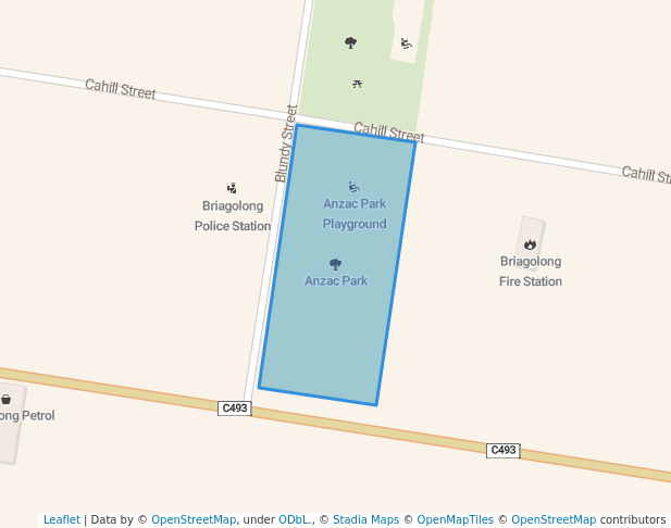 walking in Anzac Park map in Briagolong