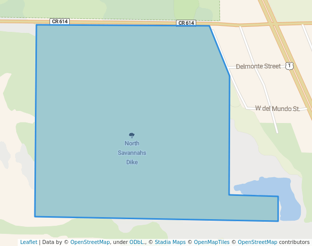 walking in North Savannahs Dike map in Fort Pierce
