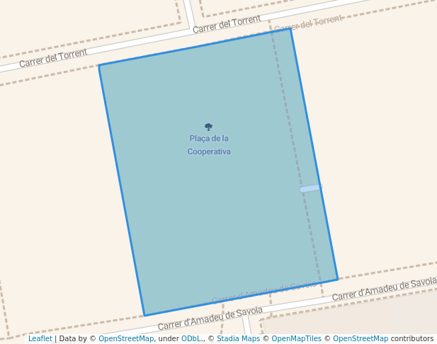 walking in Plaça de la Cooperativa map in Terrassa