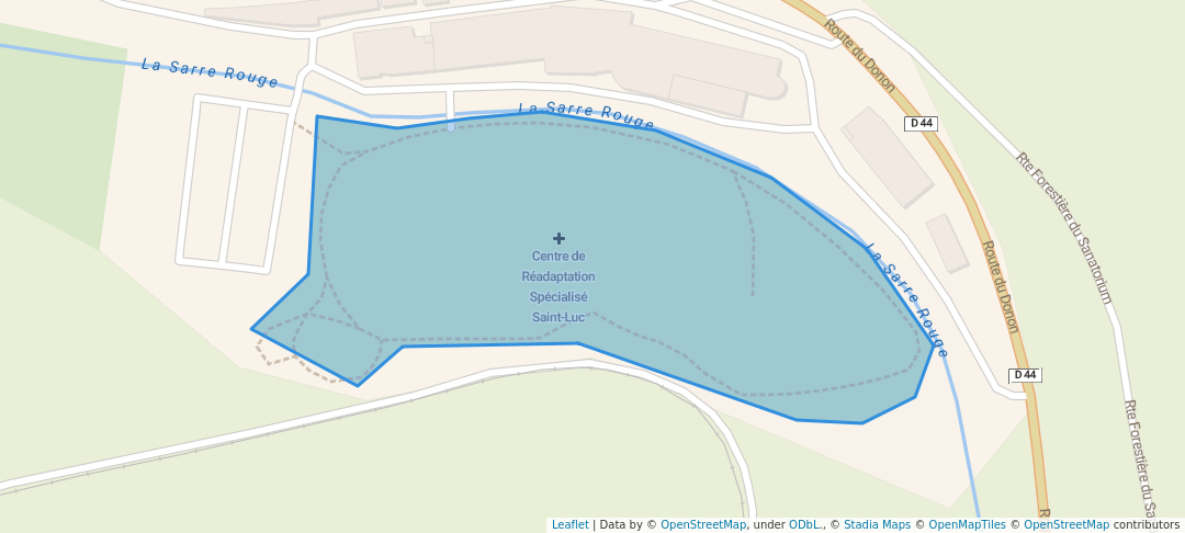 walking in Parc Hopital St Luc map in Abreschviller