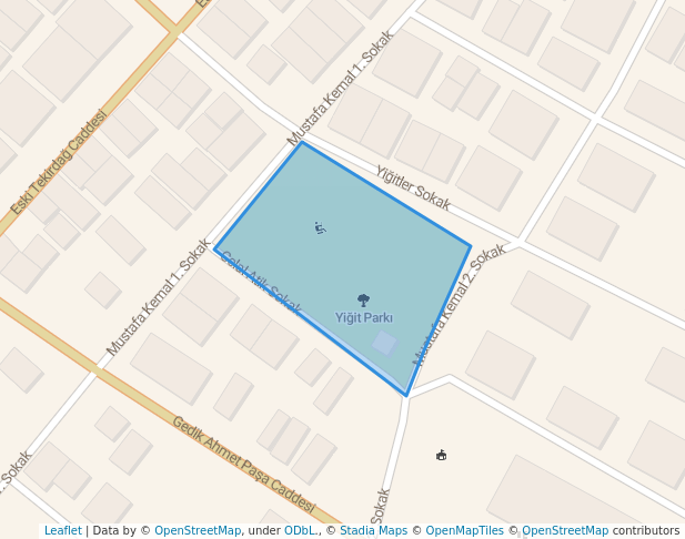 walking in Yiğit Parkı map in Çorlu