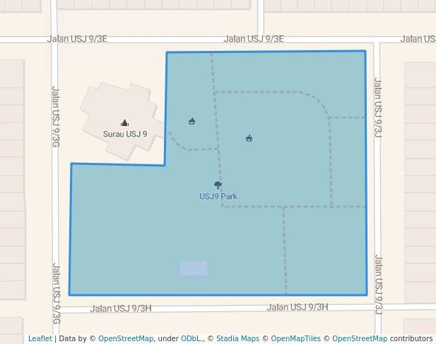 walking in USJ9 Park map in Subang Jaya